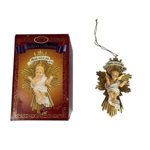 San Francisco Music Box Baby Jesus Millenium Star Musical Ornament Silent Night